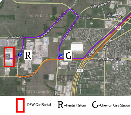dfw airport enterprise rental car return